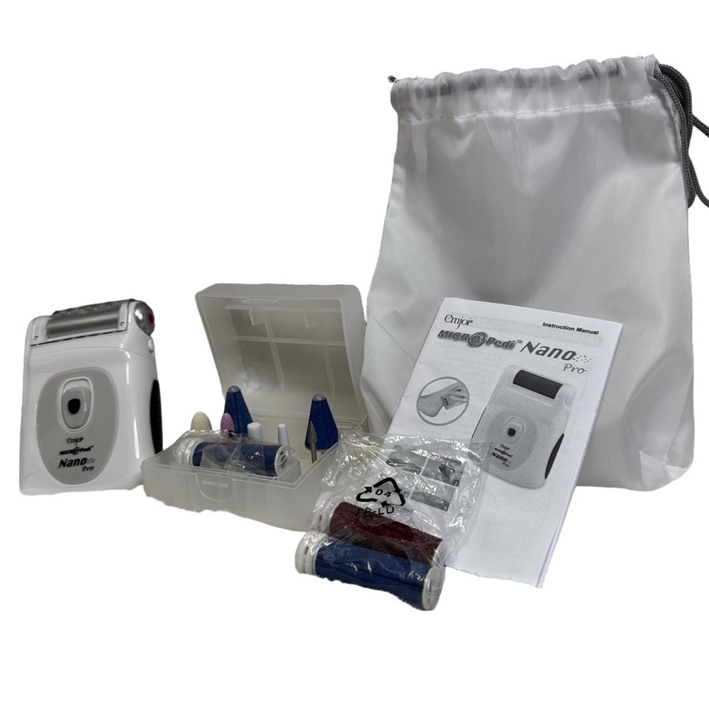 Emjoi Micro-Pedi Nano Pro Kit White Has 2 Speeds Foot Care Battery Operated NWOT